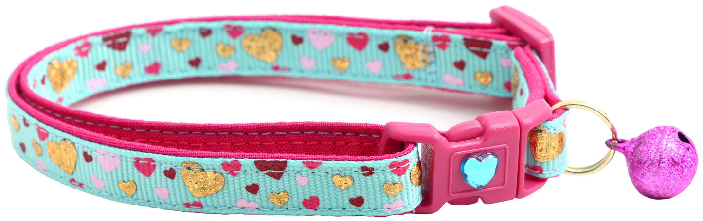 Raining Hearts Breakaway Cat Collar-1