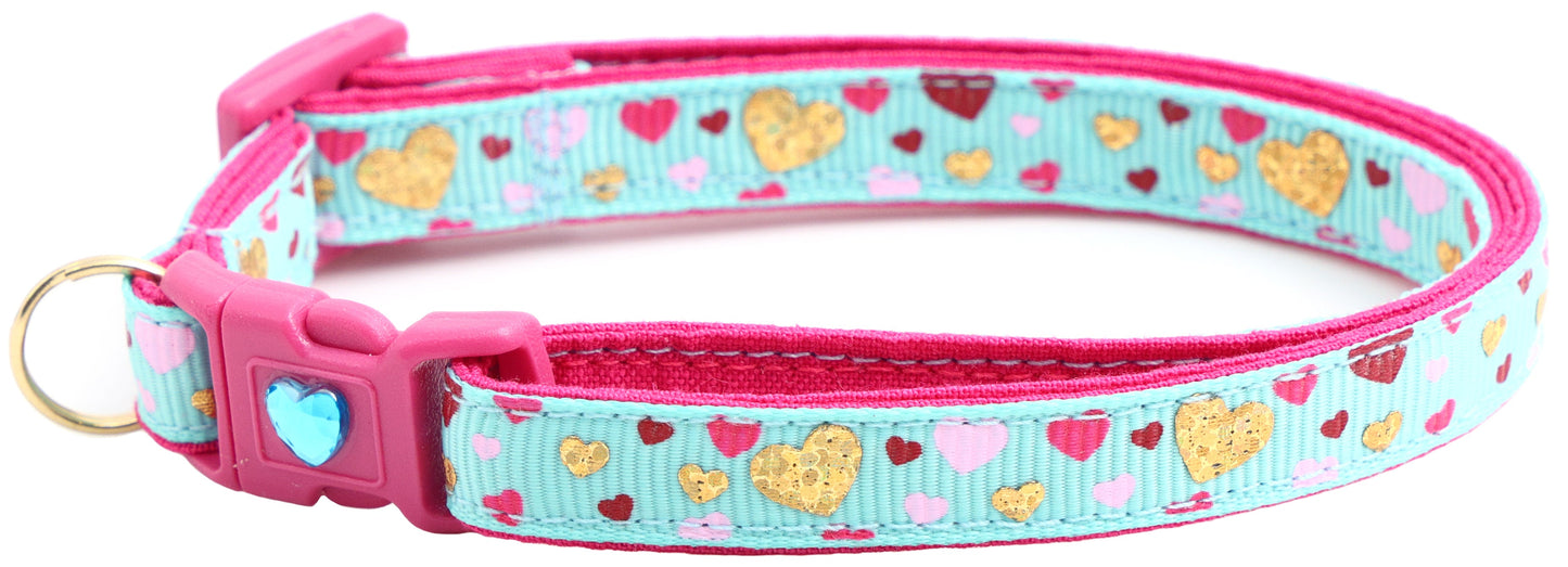 Raining Hearts Breakaway Cat Collar-3
