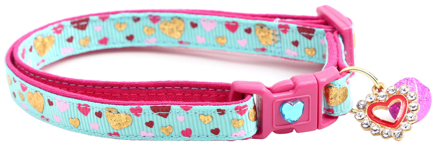 Raining Hearts Breakaway Cat Collar-4