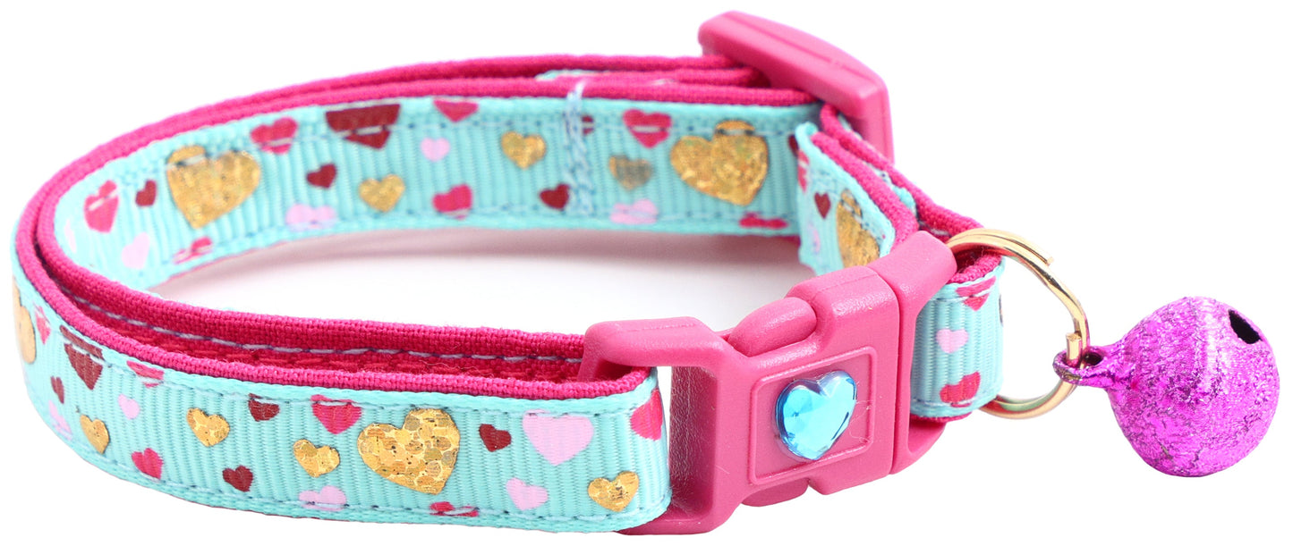 Raining Hearts Breakaway Cat Collar-6
