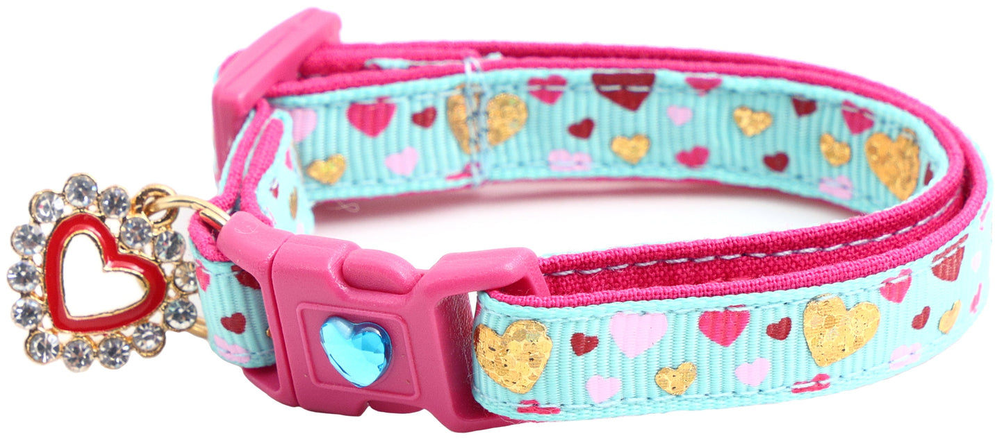 Raining Hearts Breakaway Cat Collar-8