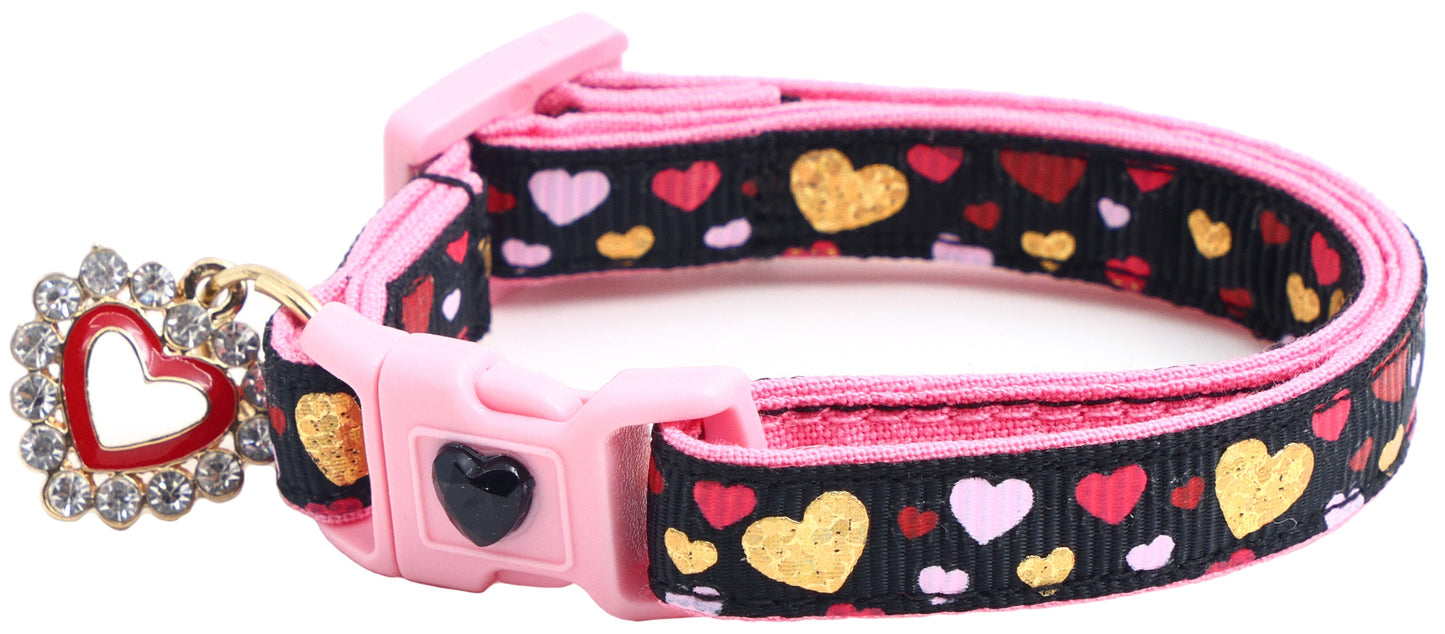 Raining Hearts Breakaway Cat Collar-7