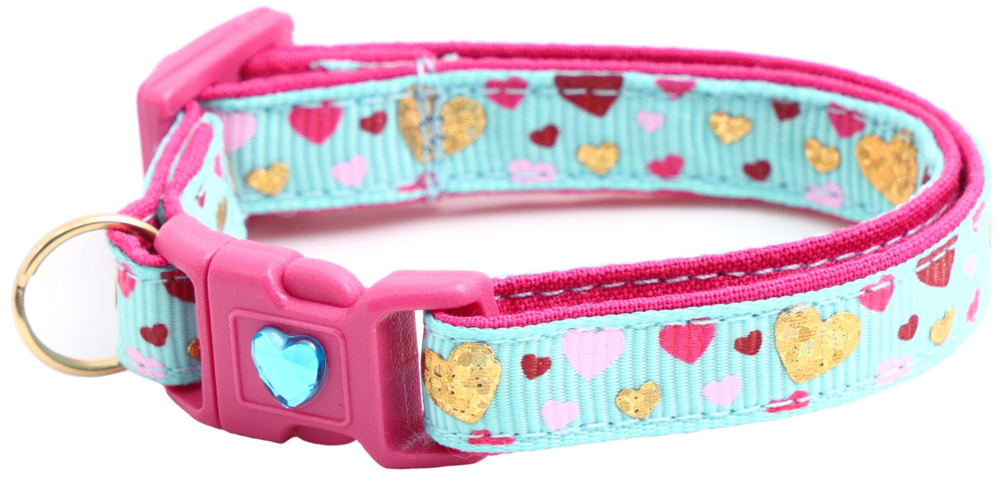 Raining Hearts Breakaway Cat Collar-12