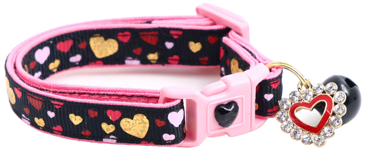 Raining Hearts Breakaway Cat Collar-9