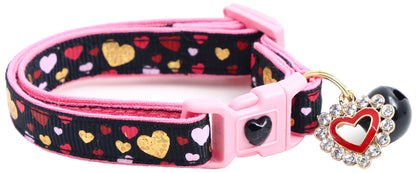 Raining Hearts Breakaway Cat Collar-9