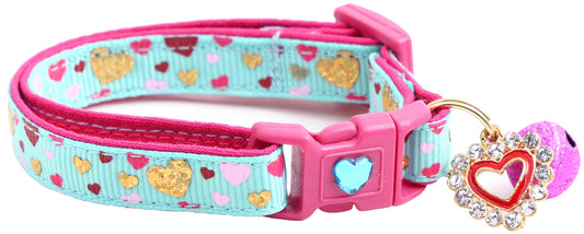 Raining Hearts Breakaway Cat Collar-10