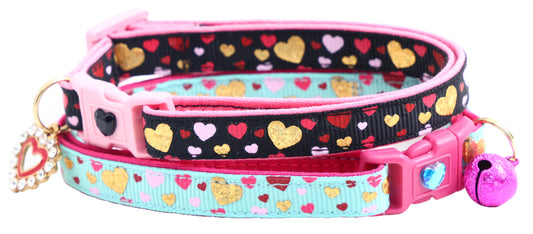Raining Hearts Breakaway Cat Collar-0