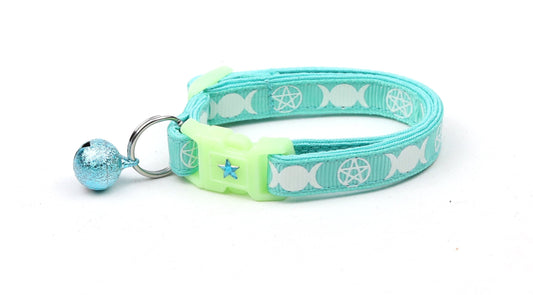 Witch's Familiar on Aqua Cat Collar-0